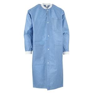 ValuMax Extra-Safe Protective Lab Coat 3 Layer SMS Large Ceil Blue 10/Pk, 10 PK/CA