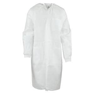 ValuMax Extra-Safe Protective Lab Coat 3 Layer SMS Small White 10/Pk