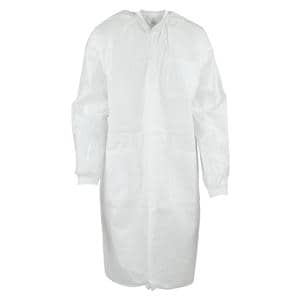 ValuMax Extra-Safe Protective Lab Coat 3 Layer SMS Large White 10/Pk