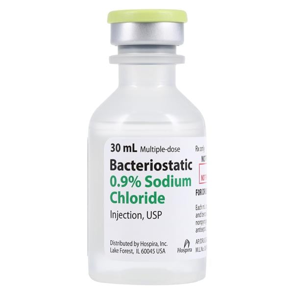 Sodium Chloride Bacteriostatic Injection 0.9% MDV 30mL 30mL/Ea