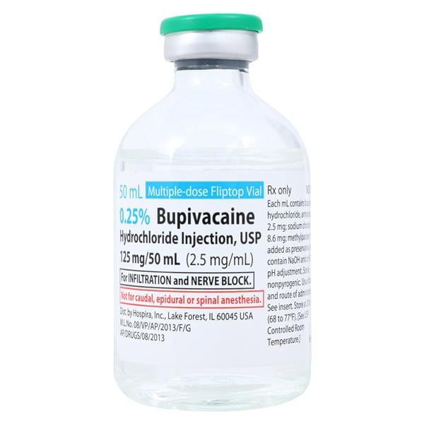 Bupivacaine HCl Injection 0.25% MDV 50mL Each