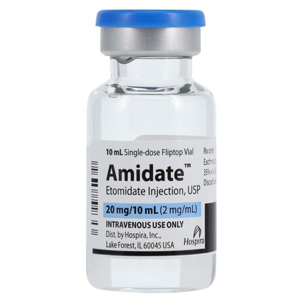 Amidate Injection 2mg/mL SDV 10mL 10/Bx, 4 BX/CA