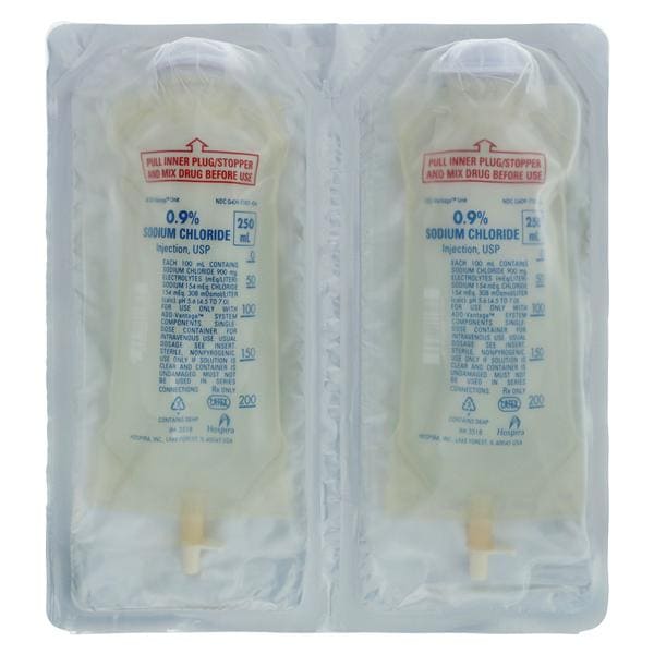 Injection Solution Sodium Chloride 0.9% 250mL Flexible Bag Container 24/Ca