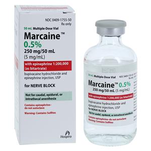 Marcaine w/Epinephrine Injection 0.5% 1:200,000 MDV 50mL/Vl