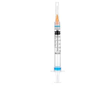 InviroSnap Syringe/Needle 3cc 25gx5/8" Safety 100/Bx