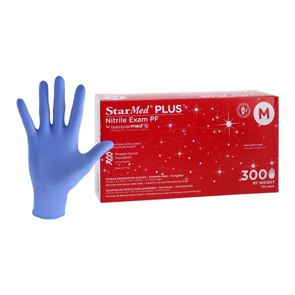 StarMed Plus Nitrile Exam Gloves Medium Purple Non-Sterile
