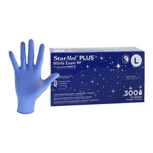StarMed Plus Nitrile Exam Gloves Large Purple Non-Sterile, 10 BX/CA