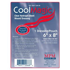 CoolMagic Hydrogel Hydrogel Dressing 6x8" Sterile Rectangle Clear LF