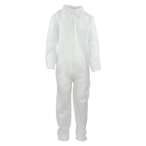 Staff Coverall Spunbonded Polypropylene 2X Large White 5/Bg, 5 BG/CA