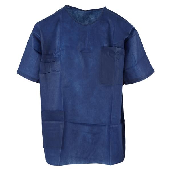 Scrub Shirt Spunbonded Polypropylene Medium Dark Blue 10/Bg, 5 BG/CA