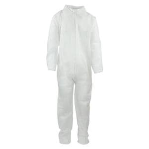 Staff Coverall Spunbonded Polypropylene X-Large White 5/Bg, 5 BG/CA