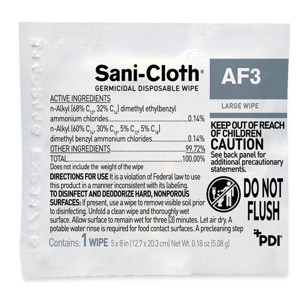 Sani-Cloth AF3 Germicidal Wipes Large Individual Packets 50/Bx