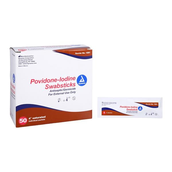 Prep Swabstick PVP Iodine 10% 1's, 10 BX/CA