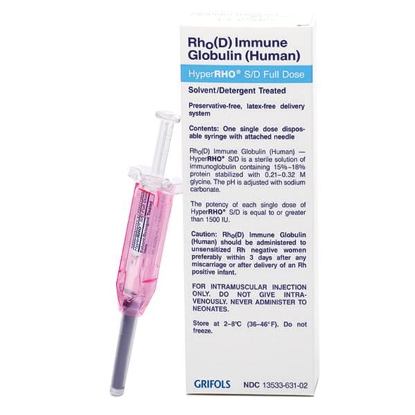 HyperRHO Injection 1500u/mL Non-Returnable Full Dose Prefilled Syringe 1mL 1/Pk