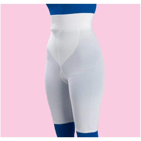 Compression Girdle Above Knee/High Waist Large White