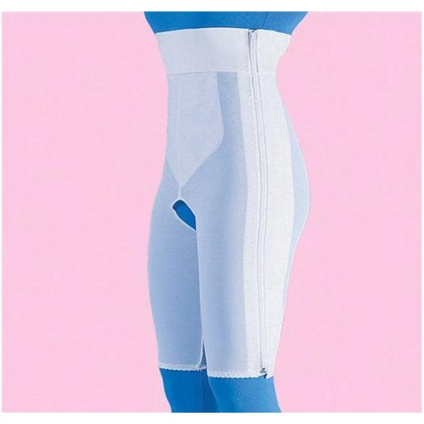 Compression Girdle Above Knee/High Waist Large 41-45" White