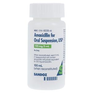 Amoxicillin Oral Suspension 125mg/5mL Fruity Bottle 100mL/Bt