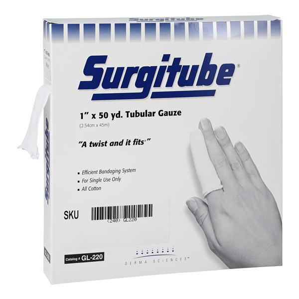 Surgitube Gauze Bandage Cotton 1"x50yd White Non-Sterile Ea