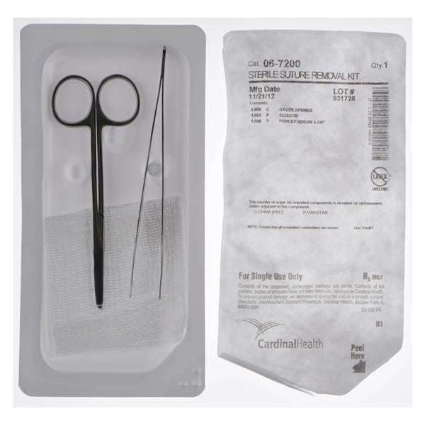 Suture Removal Kit Gauze/Scissors Littauer 4-1/2" Stitch Straight, 50 EA/CA