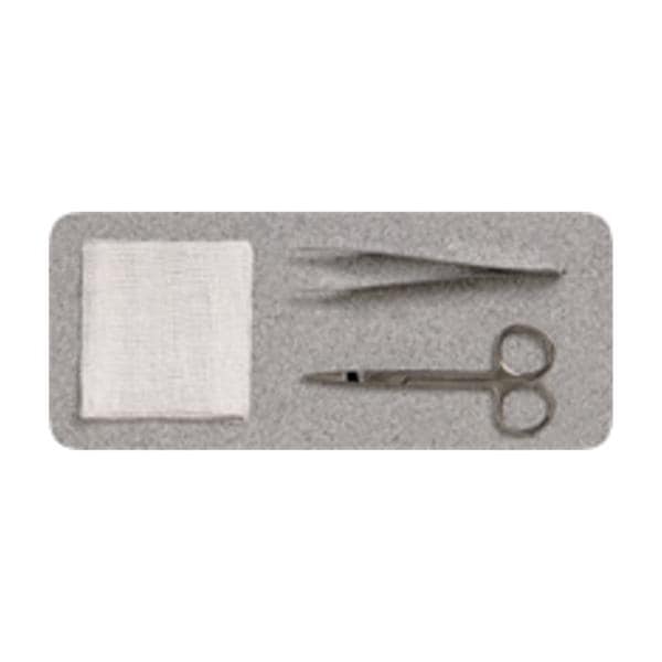 Suture Removal Tray Gauze/Scissors/Forceps Adson 4-3/4" Serrated, 50 EA/CA