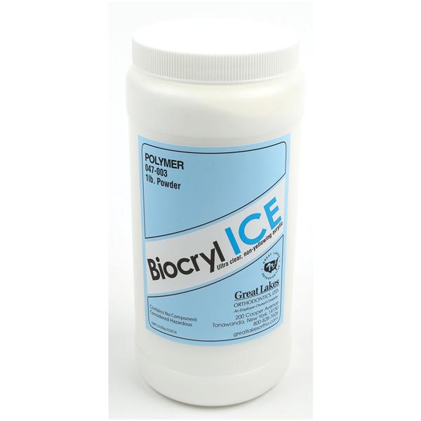 Biocryl ICE Orthodontic Resin Non-Yellowing Acrylic Polymer Clear 1Lb/Ea