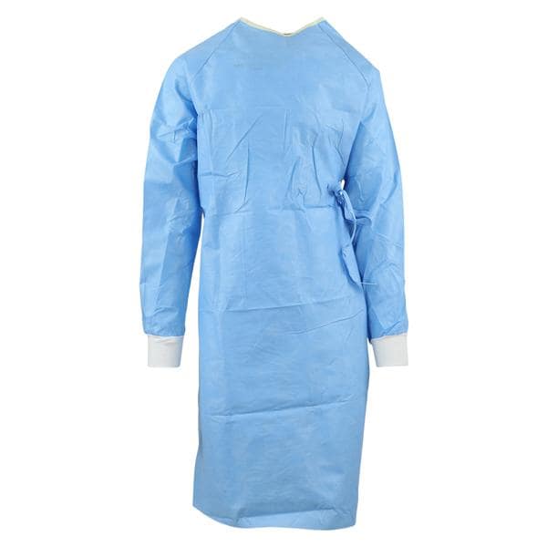 Ultra Non Reinforced Surgical Gown SMS Fbrc 2X Large Blue/Yellow Neckband 28/CA
