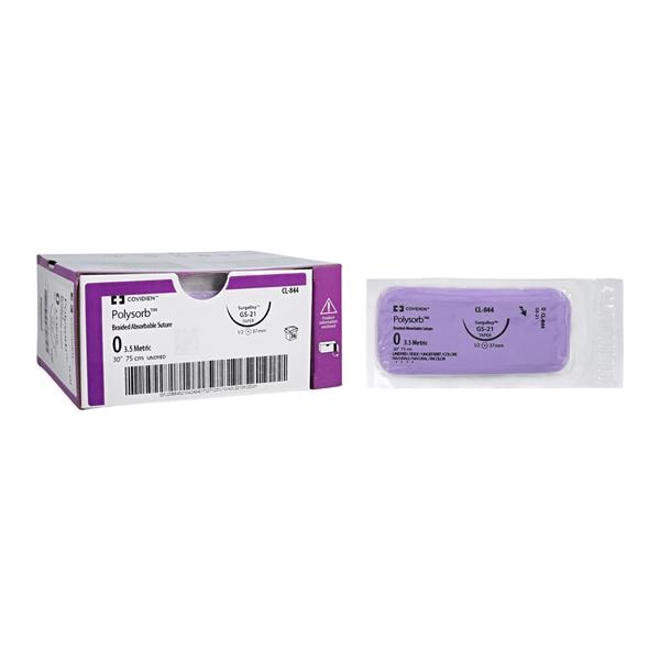 Polysorb Suture 0 30" Polyester Braid GS-21 Undyed 36/Ca