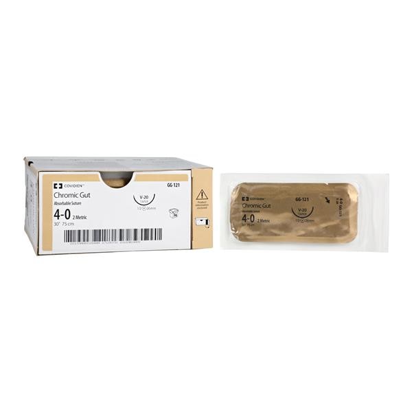 Surgigut Suture 4-0 30" Chromic Gut Monofilament V-20 Undyed 36/Ca