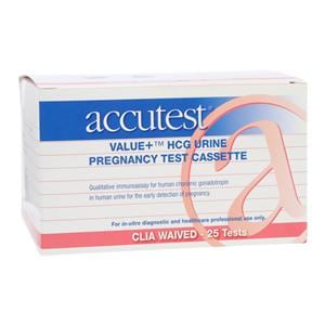 Accutest Value Plus hCG Urine Test Cassette CLIA Waived 25/Bx