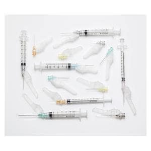 SurGuard 3 Hypodermic Syringe/Needle 22gx1" 3cc Black LL Sfty No Dead Spc 100/Bx, 4 BX/CA