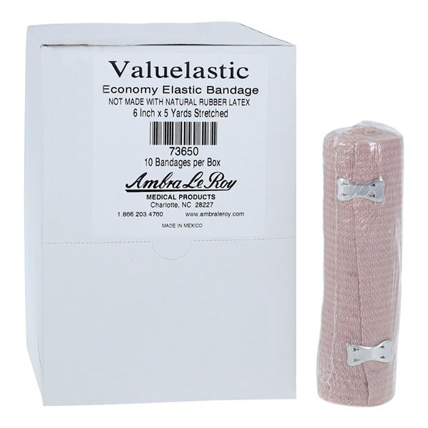 Valuelastic Elastic Support Bandage Elastic/Cotton/Polyester 6"x5yd Tan NS 10/Bx