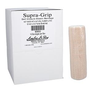 Supra-Grip Elastic Support Bandage Elastic/Cotton/Polyester 6"x5.5yd Tn NS 10/Bx