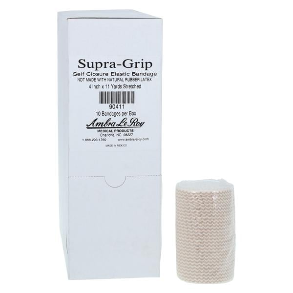 Supra-Grip Elastic Support Bandage Elastic/Cotton/Polyester 4"x11yd Tan NS 10/Bx