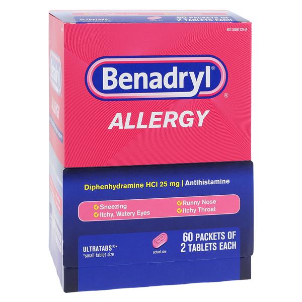 Benadryl Allergy Oral Ultratabs 25mg 60x2/Bx, 12 BX/CA