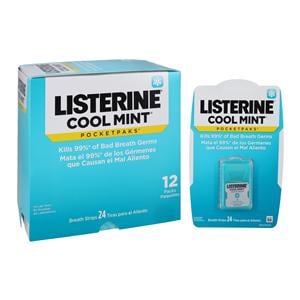 Listerine PocketPaks Strips Cool Mint 24 Strips/Pak 12/Bx