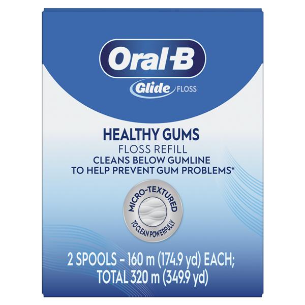 Oral-B Glide Unwaxed Teflon Floss 160m Unflavored 2/Bx