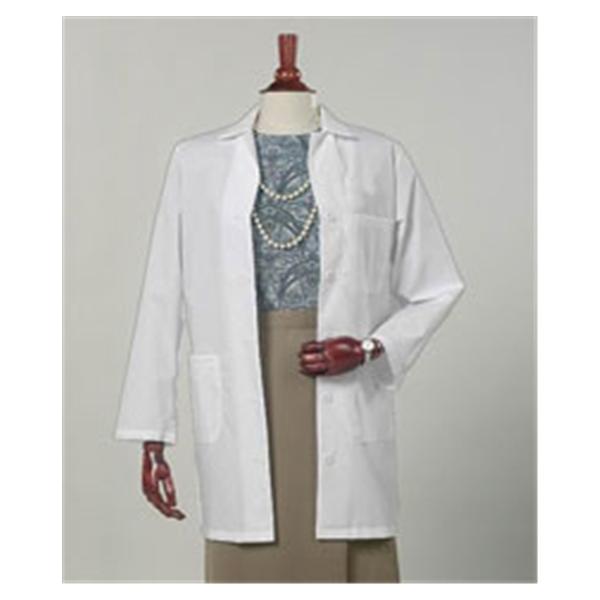 Lab Coat 3 Pockets Long Sleeves 34.5 in 3X Large White Womens Ea