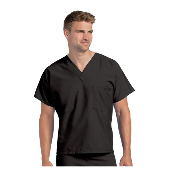 Scrub Shirt 65% Plstr/35% Ctn V-Neck 1 Pckt Short Sleeves X-Large Blk Unisex Ea