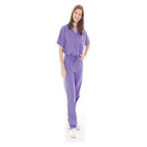 Scrub Shirt V-Neck 1 Pocket Short Sleeves Small Wisteria Unisex Ea