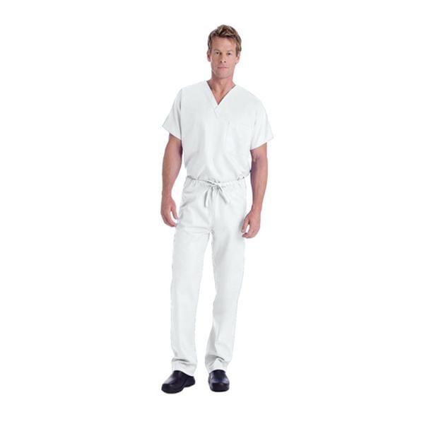 Scrub Shirt 65% Plstr/35% Ctn V-Neck 1 Pocket Short Sleeves X-Large Wt Unisex Ea