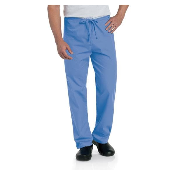 Scrub Pant 65% Polyester / 35% Cotton 2 Pockets Medium Ceil Blue Unisex Ea