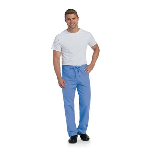 Scrub Pant 65% Polyester / 35% Cotton 2 Pockets X-Small Ceil Blue Unisex Ea