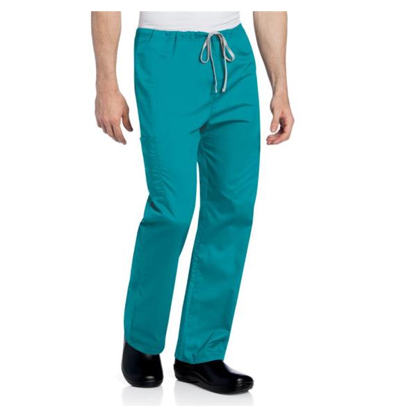 Scrub Pant 65% Polyester / 35% Cotton 2 Pockets Small Teal Unisex Ea