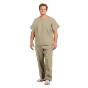 Fashion Seal Scrub Shirt V-Neck 1 Pocket Short Sleeves X-Large Tan Unisex Ea