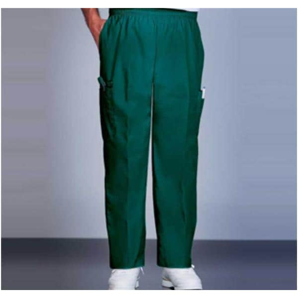 Fashion Seal Scrub Pant 65% Plstr/35% Ctn 4 Pockets Small Green Unisex Ea