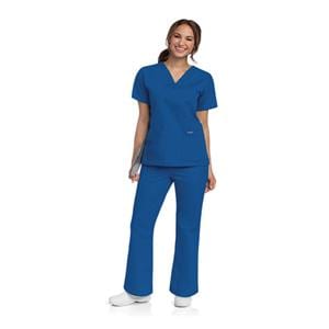 Scrub Shirt V-Neck 4 Pockets Short Sleeves X-Small Galaxy Blue Womens Ea