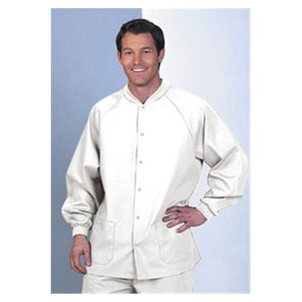 Warm-Up Jacket 2 Pockets Long Raglan Sleeves X-Large White Unisex Ea