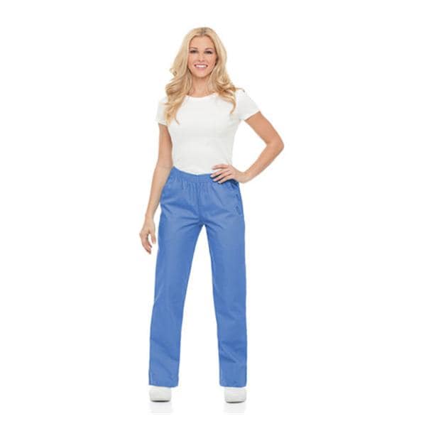 Scrub Pant 65% Polyester / 35% Cotton 4 Pockets X-Small Ceil Blue Womens Ea