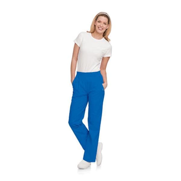 Scrub Pant 65% Polyester / 35% Cotton 4 Pockets 2X Large Royal Blue Womens Ea
