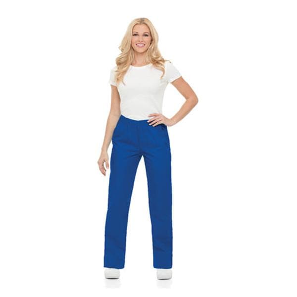 Scrub Pant 65% Polyester / 35% Cotton 4 Pockets X-Small Galaxy Blue Womens Ea